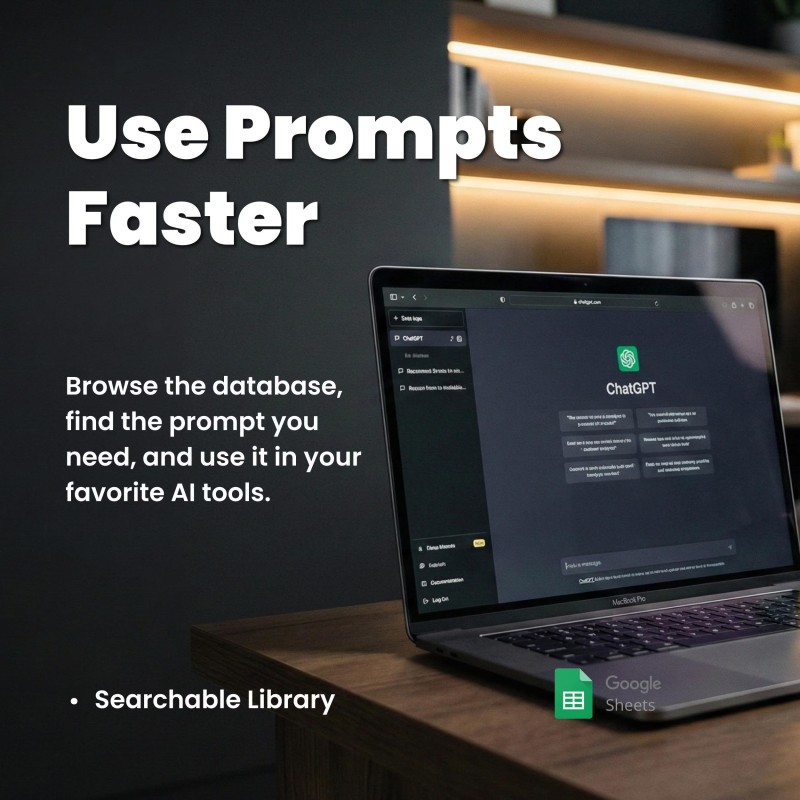 100,000+ AI Bundle, ChatGPT Prompt Pack, Searchable Prompt Library, Digital Download for Content Creators & Marketers