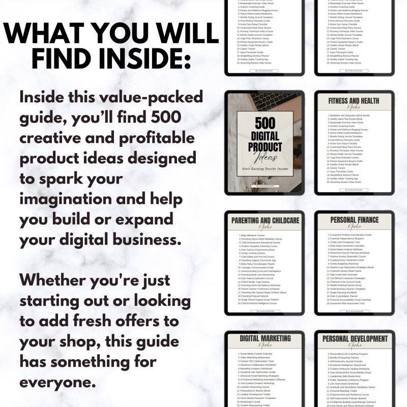 500 Digital Product Ideas Bundle, MRR PLR Passive Income Guide, Etsy Bestsellers to Sell, Small Business Digital Download, DFY Ideas