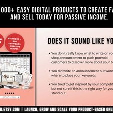 1000 Digital Products Ideas To Create And Sell Today For Passive Income, Etsy Digital Downloads Small Business Ideas and Bestsellers to Sell