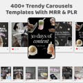 400+ Faceless Instagram Carousel Templates Canva | Aesthetic IG & TikTok Slides | PLR MRR Digital Product to Resell
