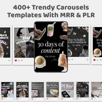 400+ Faceless Instagram Carousel Templates Canva | Aesthetic IG & TikTok Slides | PLR MRR Digital Product to Resell