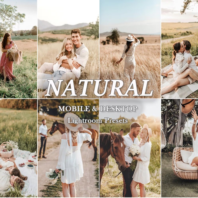 80 Natural LIGHTROOM Presets, Spring Outdoor Preset, Creamy Preset, Bohemian Preset, Warm Light Filter, Mobile Preset, Bright Desktop Preset
