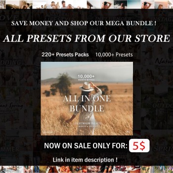 80 Natural LIGHTROOM Presets, Spring Outdoor Preset, Creamy Preset, Bohemian Preset, Warm Light Filter, Mobile Preset, Bright Desktop Preset