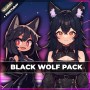 Black Wolf Girl Vtuber Model: Fully Rigged, Customizable (PNGTuber)