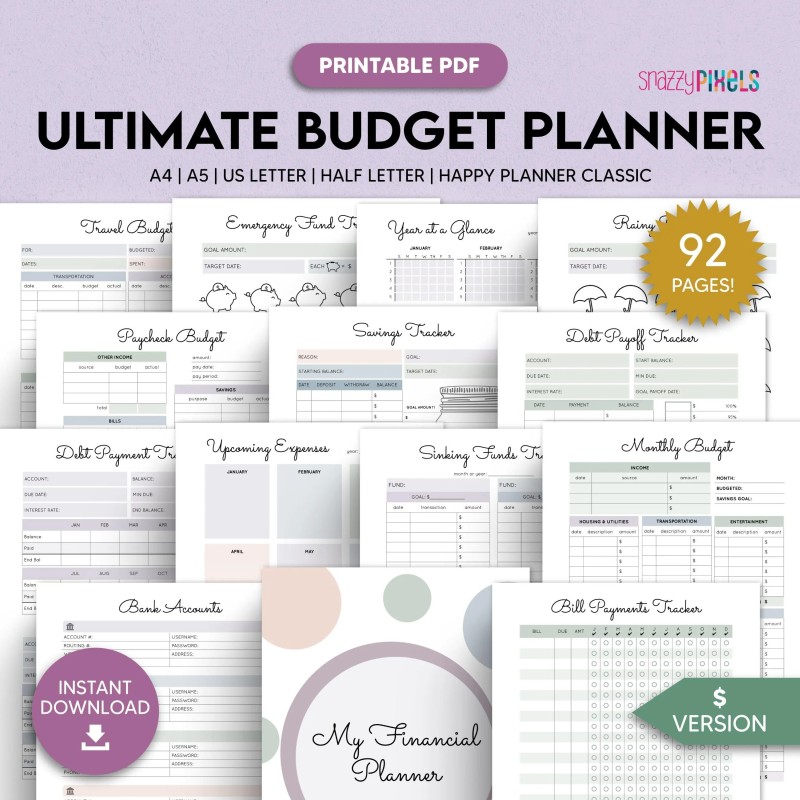 Budget Planner Printable PDF (Neutrals), Financial Planner Printable, Budgeting Binder, Finance Tracker Bundle, Paycheck Budget Template