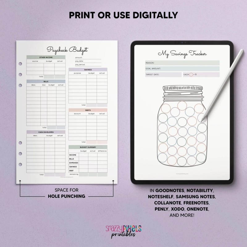 Budget Planner Printable PDF (Neutrals), Financial Planner Printable, Budgeting Binder, Finance Tracker Bundle, Paycheck Budget Template