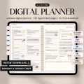 Digital Planner Undated, iPad & Android Planner, GoodNotes Calendar, Daily Weekly Monthly Journal with Stickers, iPad Planner for 2025 2026