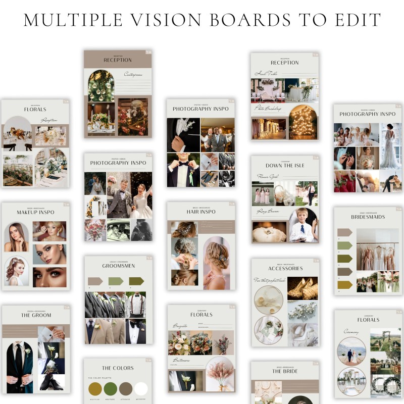 GOODNOTES 160+ Pages Wedding Planner Template Digital Download, PDF format, Minimalist Wedding Planner, Budget, Vision Boards, Hyperlinked