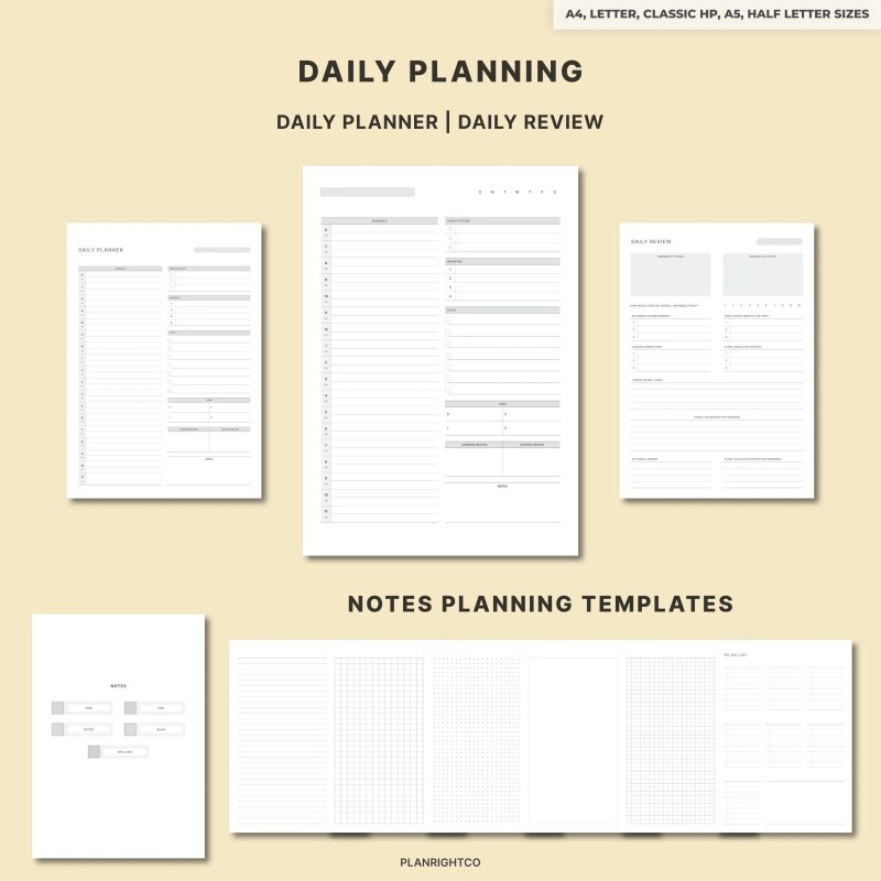 Printable Bullet Journal Pages & Bujo Template | Undated Daily Weekly Monthly Trackers | Habit Mood Anxiety Log A4 A5 Letter | Journal Kit